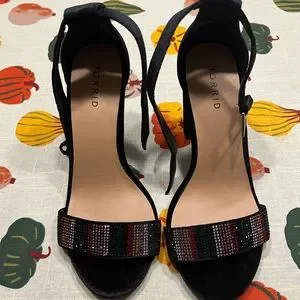 torrid Shoes Torrid Heels Sandals Velvet Rainbow Rhinestone